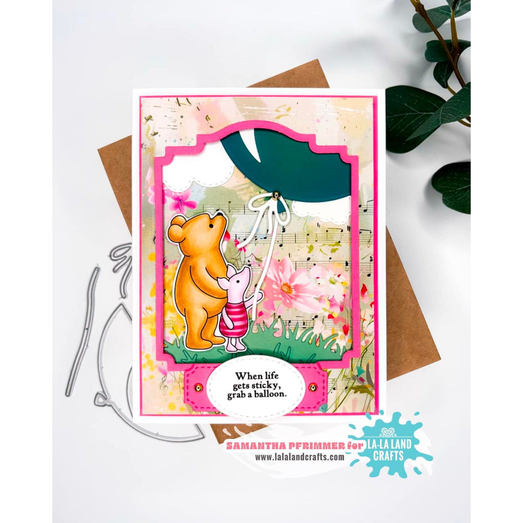 La-La Land Crafts Hold On Tight Clear Stamps and Partial Balloon Die Set balloon