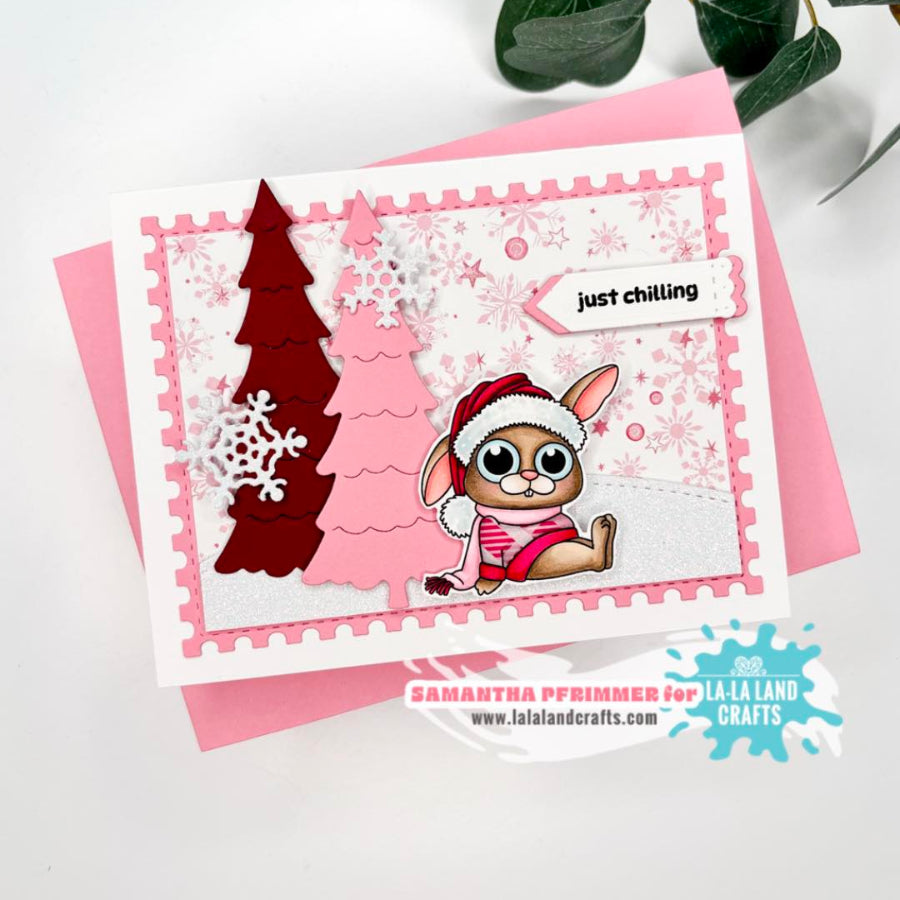 La-La Land Crafts Hoppy Holidays Clear Stamps cl197 pink