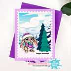 La-La Land Crafts Hoppy Holidays Clear Stamps cl197 purple