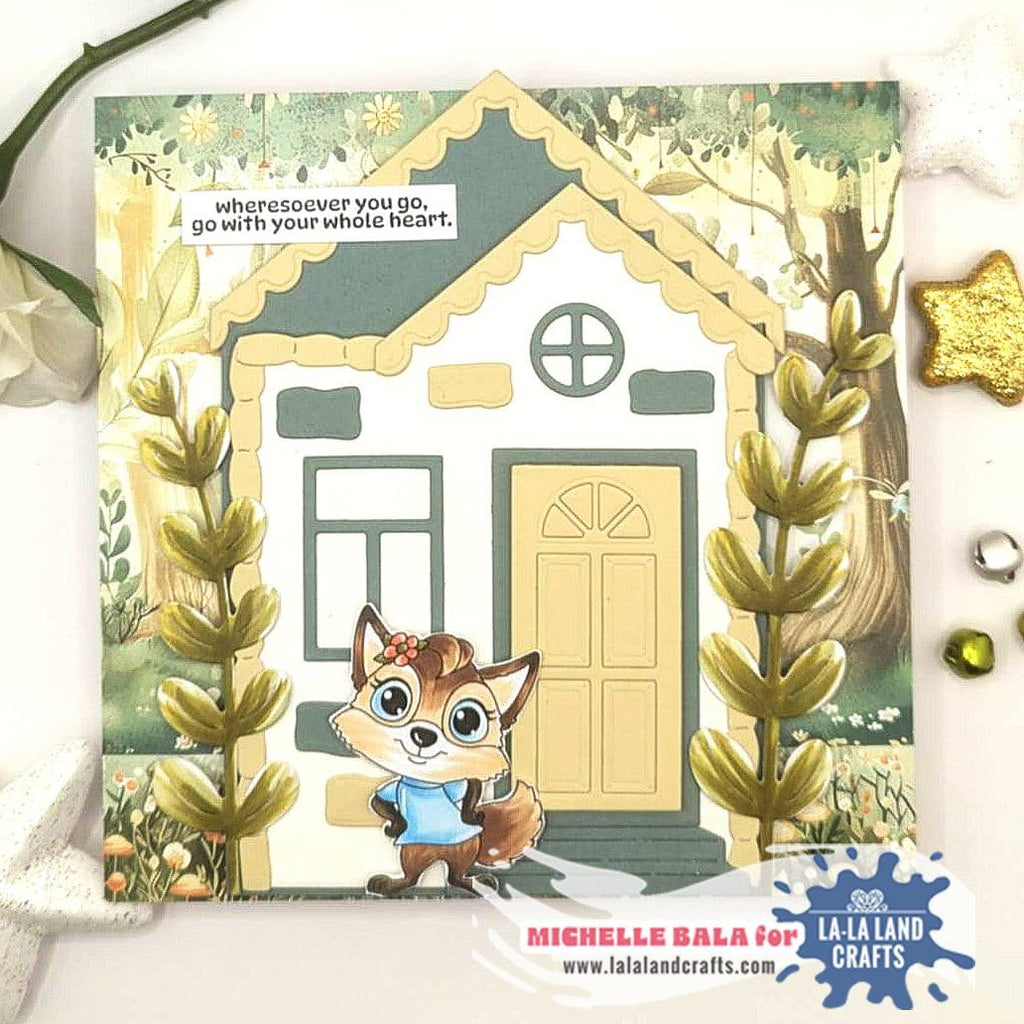 La-La Land Crafts House Add-On 1 Dies 8986 yellow door