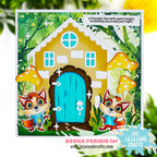 La-La Land Crafts House Base and Cottage Add-On Die Set yellow mushrooms