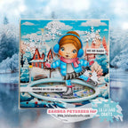 La-La Land Crafts Ice Skating Marci Cling Stamp 5610 snowflakes