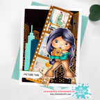 La-La Land Crafts Instant Camera Marci Cling Stamp 5604 city
