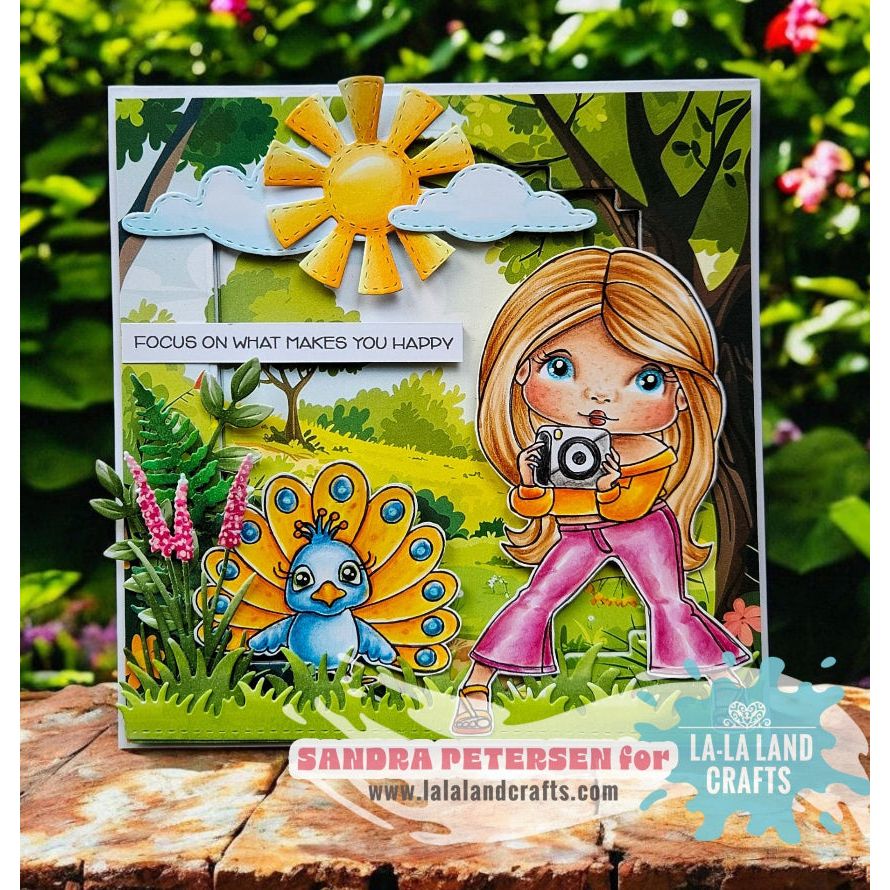 La-La Land Crafts Instant Camera Marci Cling Stamp 5604 peacock