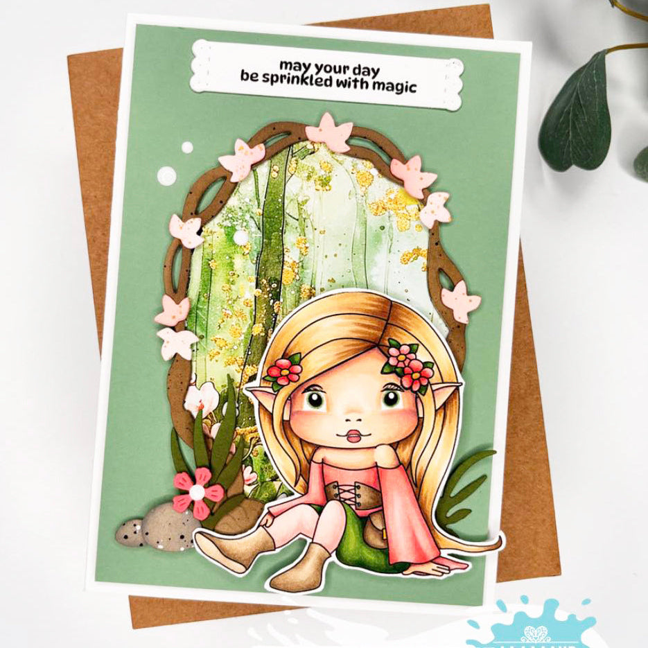 La-La Land Crafts Ivy Arbor Dies 8994 pink leaves