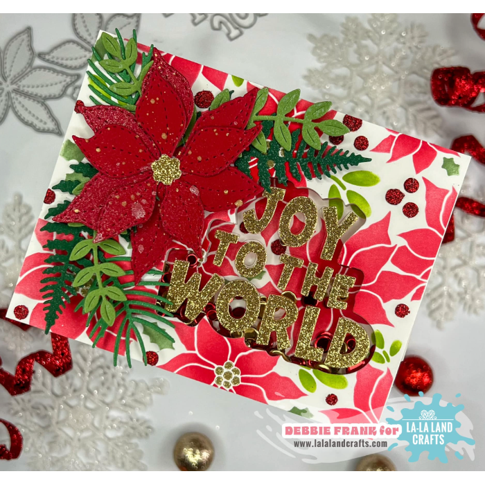 La-La Land Crafts Joy to the World Dies 8899 poinsettia