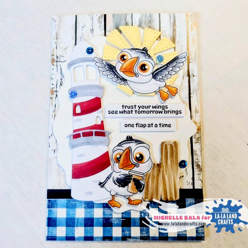 La-La Land Crafts Lighthouse Dies 9012 trust your wings card