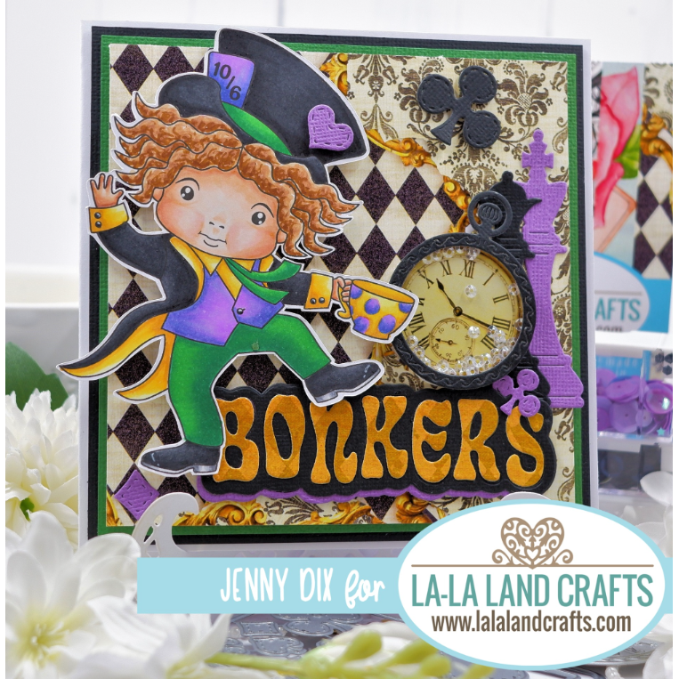 La-La Land Crafts Mad Hatter Luka Cling Stamp 5524 pocket watch