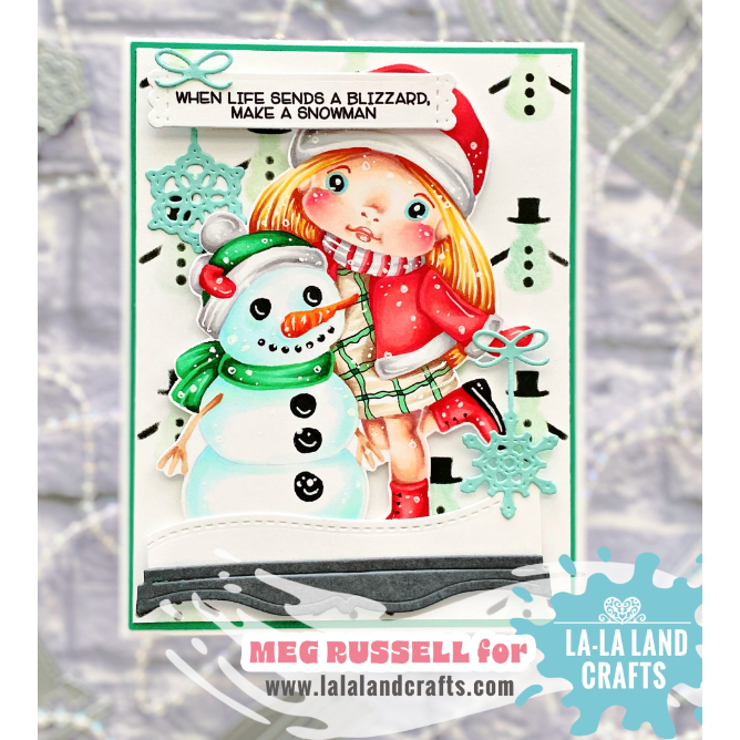 La-La Land Crafts Marci with Snowman Cling Stamp 5566 blizzard