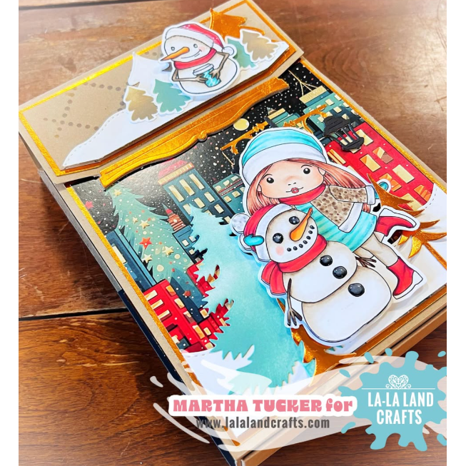 La-La Land Crafts Marci with Snowman Cling Stamp 5566 snowman