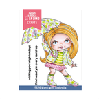 La-La Land Crafts Marci with Umbrella Cling Rubber Stamp 5626