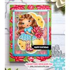 La-La Land Crafts Marci with Water Lily Cling Stamp 5573 happy birthday