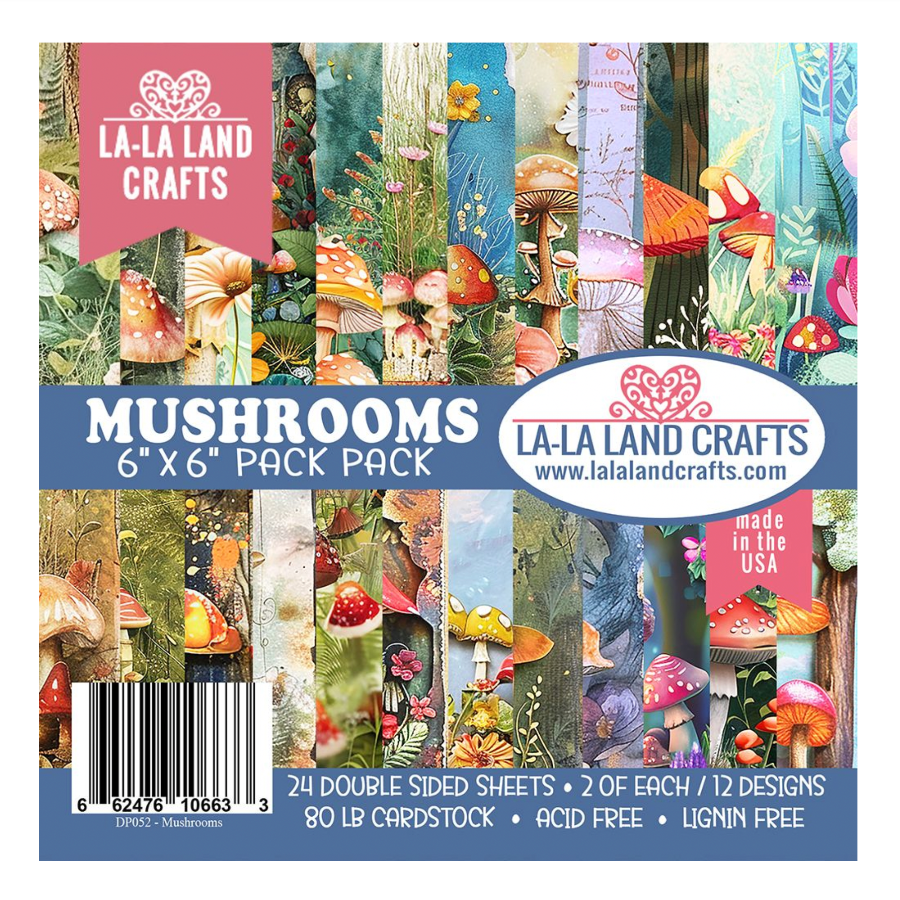 La-La Land Crafts Mushrooms 6x6 inch Paper Pack dp052