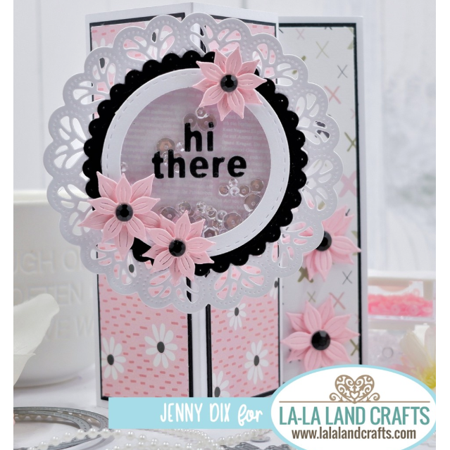 La-La Land Crafts Nested Stitched Circles Dies 8091 shaker card