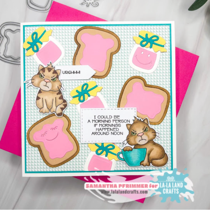 La-La Land Crafts Not Morning Cats Clear Stamps cl161 toast