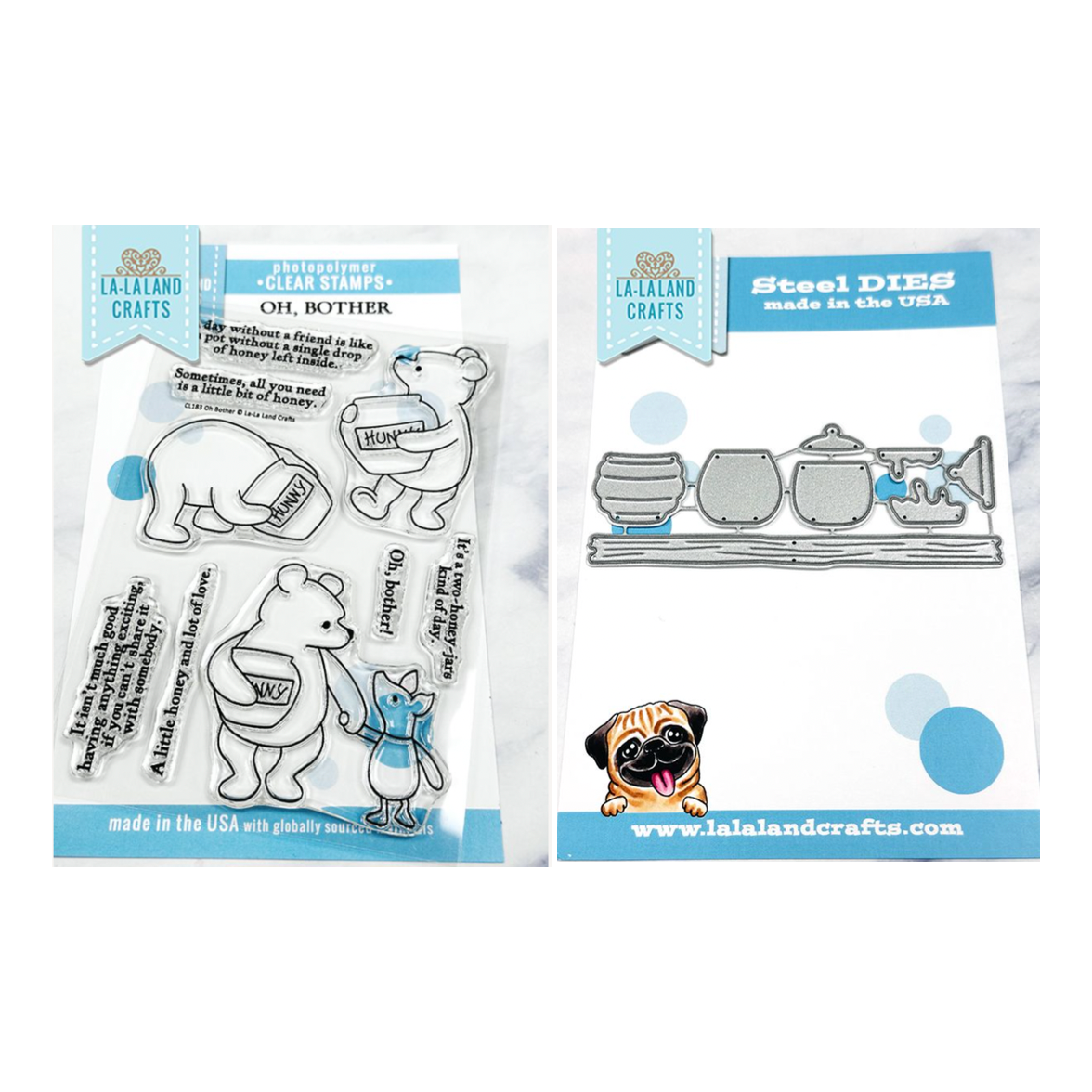 La-La Land Crafts Oh Bother Clear Stamps and Small Honey Pots Dies
