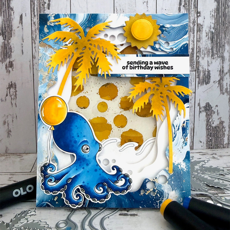 La-La Land Crafts Palm Trees Dies 9009 birthday wishes card