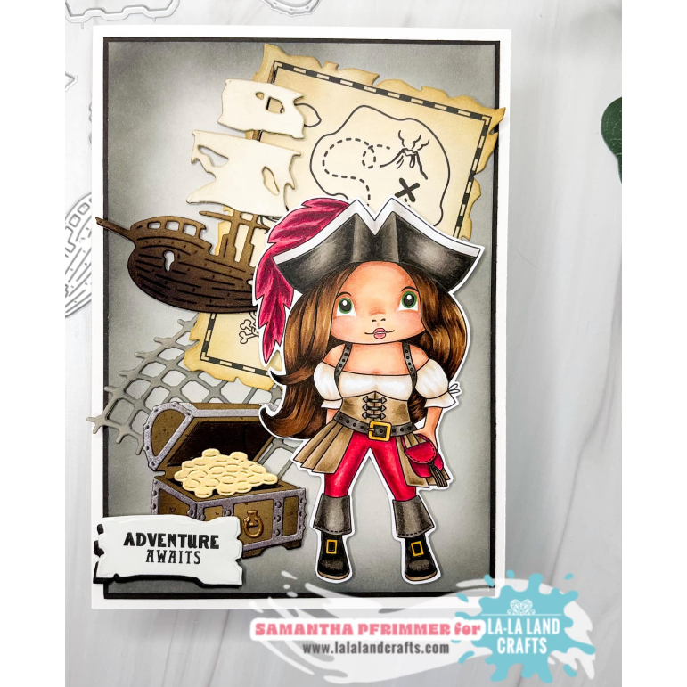 La-La Land Crafts Pirate Marci Cling Stamp 5601 adventure