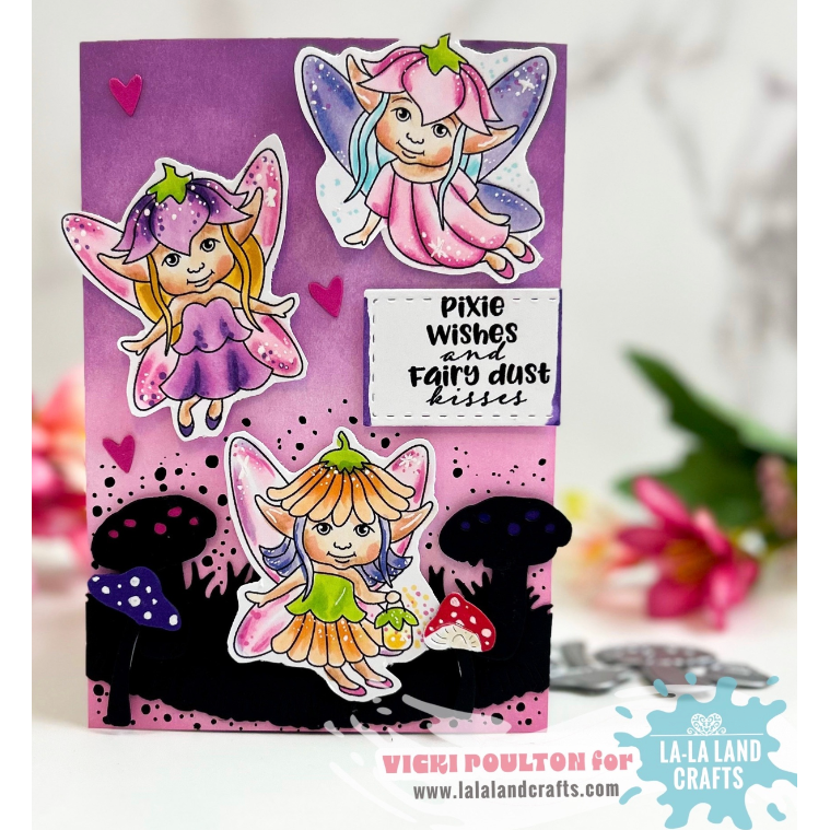 La-La Land Crafts Pixie Wishes Clear Stamps cl131 mushroom