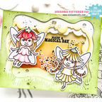 La-La Land Crafts Pixie Wishes Clear Stamps cl131 shaker card