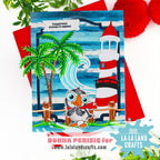 La-La Land Crafts Puffin By Clear Stamps cl218 happiness comes in waves card