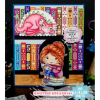 La-La Land Crafts Reading Marci Cling Stamp 5607 book dragon