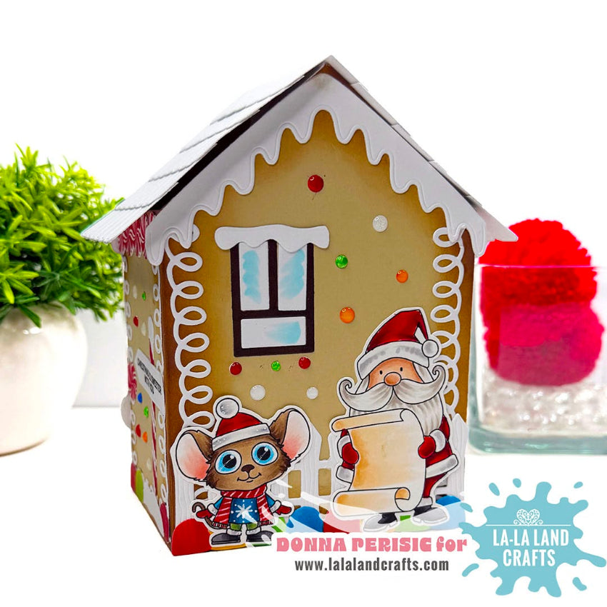 La-La Land Crafts Roof Hinge Large Dies 9020 santa and mouse house