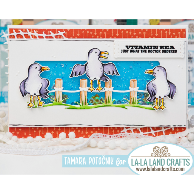 La-La Land Crafts Scalloped Sentiment Labels Dies 8704 beach time