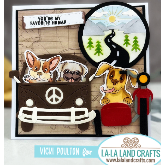 La-La Land Crafts Scenic Circle Die 8768 let's travel
