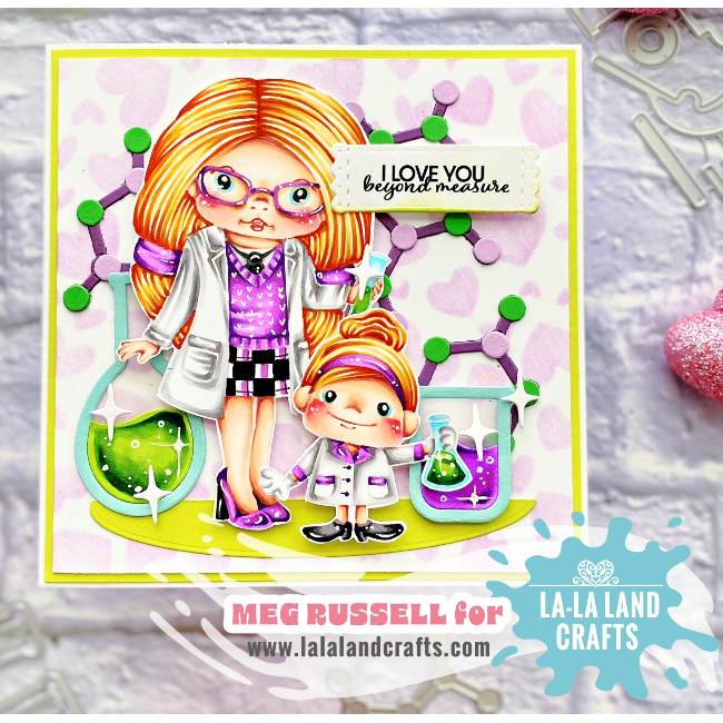 La-La Land Crafts Science Themed Clear Stamp Cling Stamp and Dies Set scientists