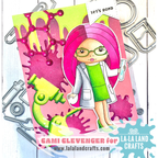 La-La Land Crafts Scientist Marci Cling Stamp 5621 pink