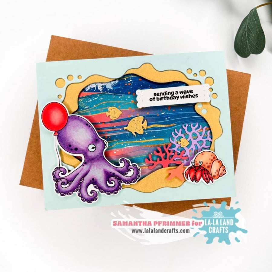 La-La Land Crafts Sea Ya Later Clear Stamps cl220 birthday wishes card