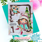 La-La Land Crafts Season of Joy 6x6 inch Paper Pack dp058 owl in a scarf card