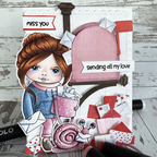 La-La Land Crafts Sending Mail Marci Cling Stamp 5615 miss you