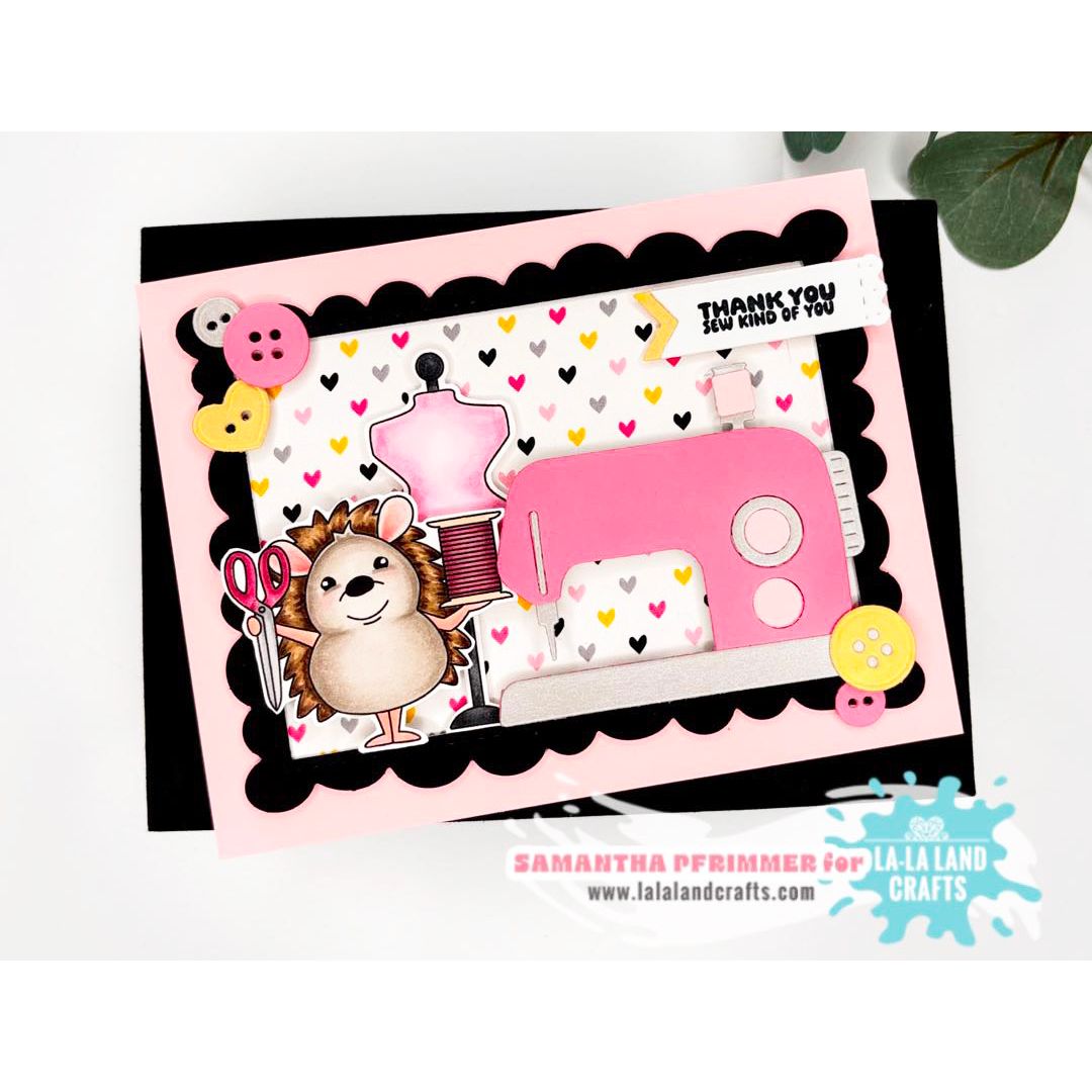 La-La Land Crafts Sew Happy Clear Stamps cl160 pink