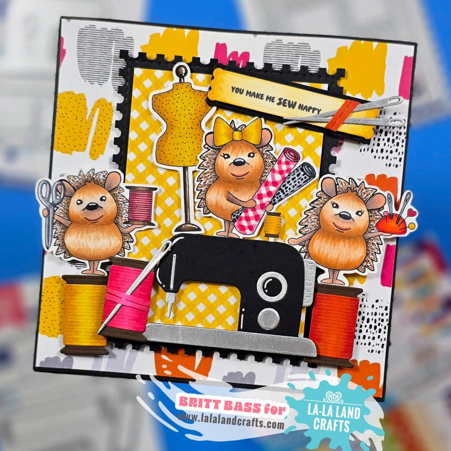 La-La Land Crafts Sew Happy Clear Stamps cl160 thread