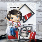 La-La Land Crafts Sewing Marci Cling Stamp 4233 happy