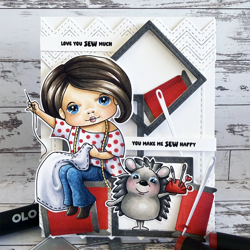 La-La Land Crafts Sewing Marci Cling Stamp 4233 happy