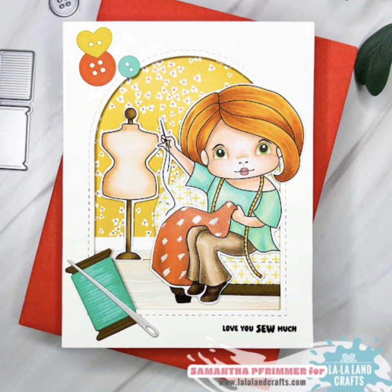 La-La Land Crafts Sewing Marci Cling Stamp 4233 love you