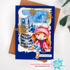 La-La Land Crafts Silent Night 6x6 inch Paper Pack dp057 gold glitter stars card