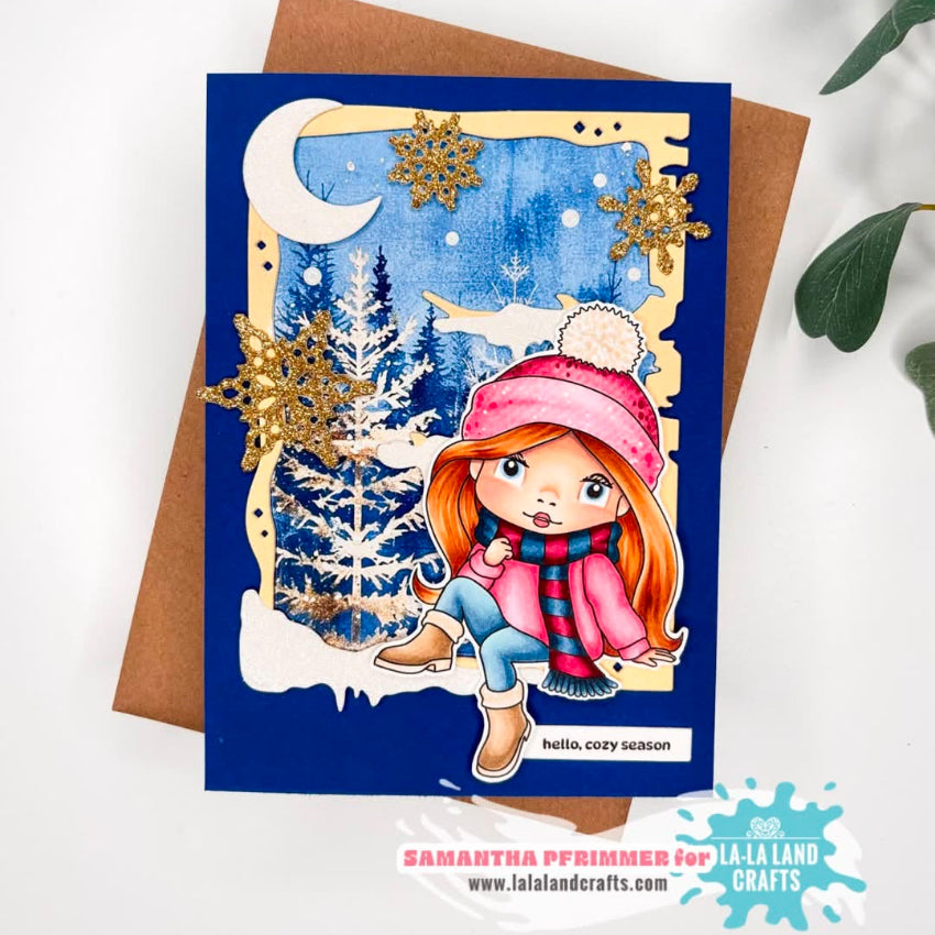 La-La Land Crafts Silent Night 6x6 inch Paper Pack dp057 gold glitter stars card