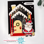La-La Land Crafts Silent Night 6x6 inch Paper Pack dp057 santa holding lantern card