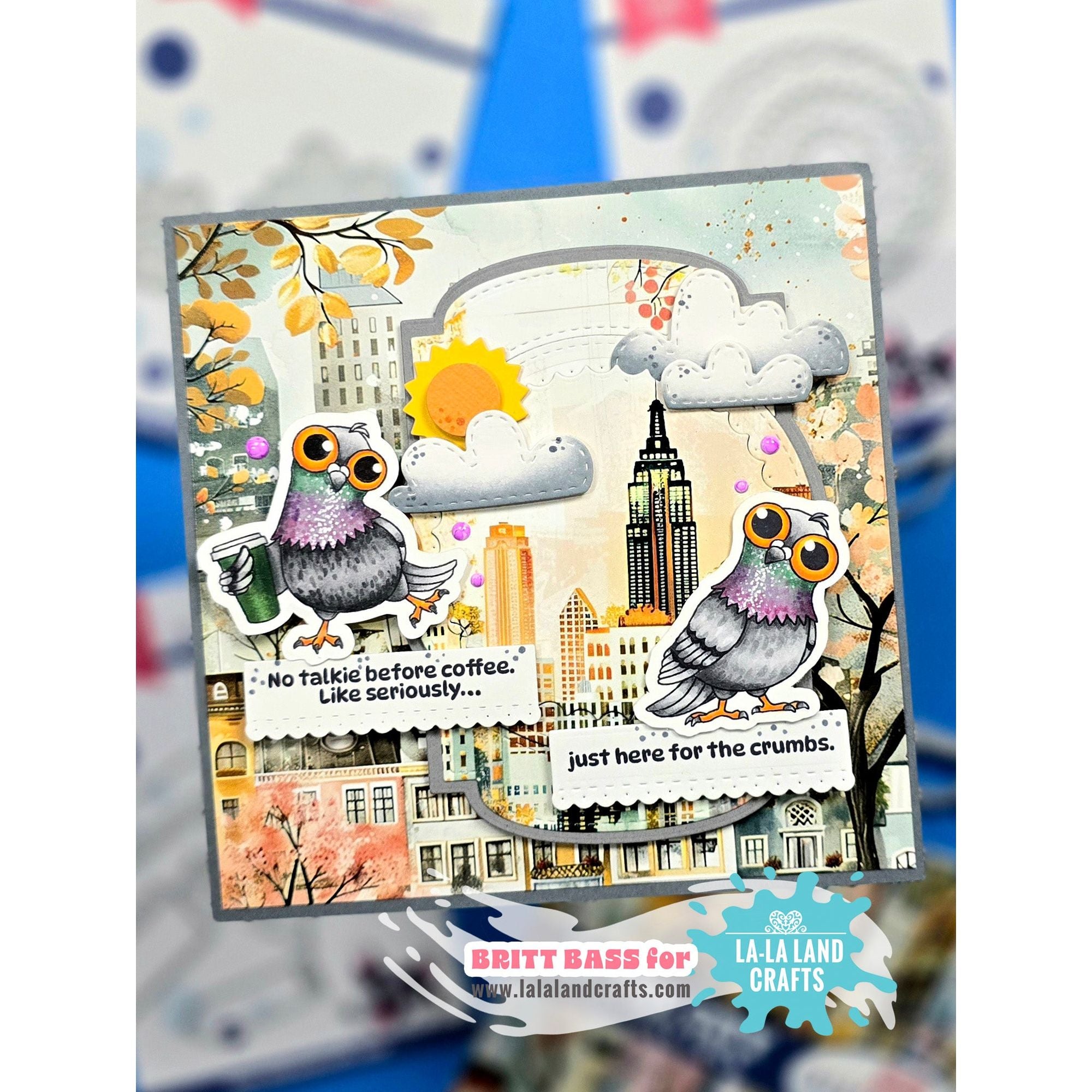 La-La Land Crafts Silly Pigeons Clear Stamps cl190 clouds