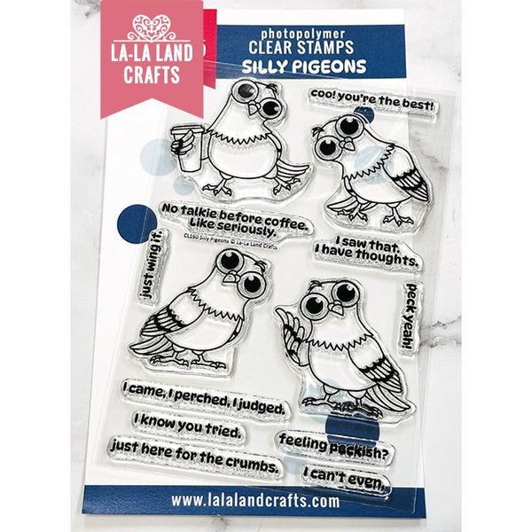 La-La Land Crafts Silly Pigeons Clear Stamps cl190 – Simon Says Stamp