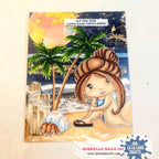 La-La Land Crafts Simply Be Marci Cling Stamp 5645 carry your cares away card
