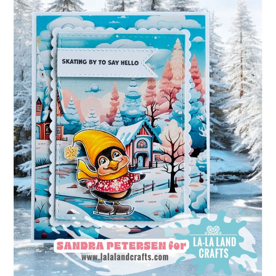 La-La Land Crafts Skating By Clear Stamps cl175 hello