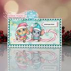 La-La Land Crafts Slimline Postage Rectangle Dies 9026 christmas cheer card