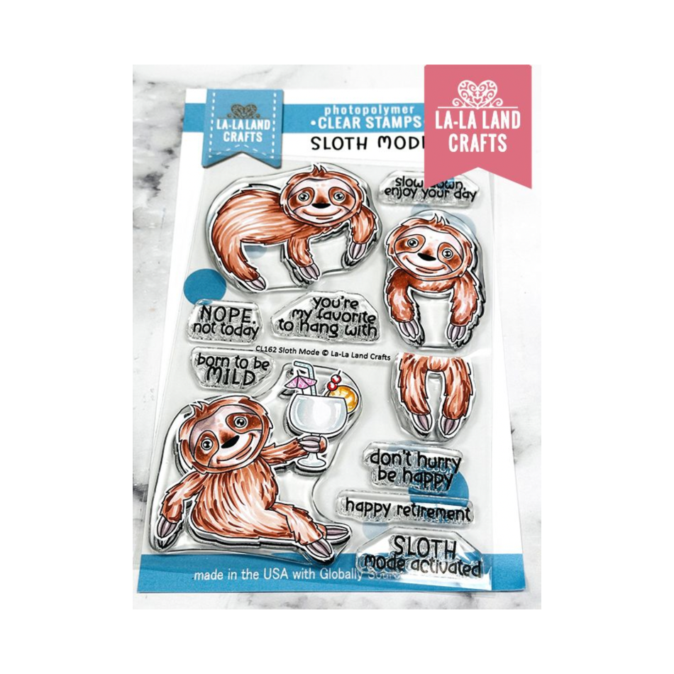 La-La Land Crafts Sloth Mode Clear Stamps cl162