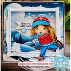 La-La Land Crafts Snowball Fight Marci Cling Stamp 5567 cute hat