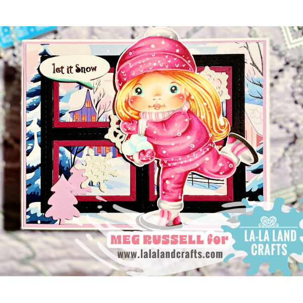 La-La Land Crafts Snowball Fight Marci Cling Stamp 5567 snowflakes